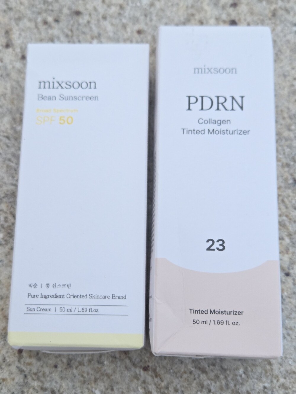 NEW Mixsoon Skincare Duo Bean Sunscreen SPF 50 + PDRN Tinted Moisturizer 23